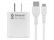 Cargador de pared BRobotix 6001318 de carga rápida 2.1A con cable USB tipo A a USB tipo C. Color Blanco.