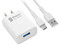 Cargador de pared BRobotix 6001318 de carga rápida 2.1A con cable USB tipo A a USB tipo C. Color Blanco.