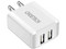 Cargador de pared Choetech C0030 con 2 puertos USB. Color Blanco.