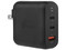 Cargador de pared Getttech GBD-WC70B de 70W con 2 puertos USB tipo C 1 puerto USB tipo A y carga rápida. Color Negro.