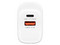 Cargador de pared Manhattan 406291 de 20W con USB tipo C PD y USB tipo A QC.