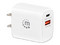 Cargador de pared Manhattan 406291 de 20W con USB tipo C PD y USB tipo A QC.