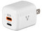 Cargador de pared Vorago AU-355-WH de 30W con 2 puertos USB tipo C. Color Blanco.