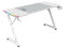 Escritorio Gamer Ergonómico Olympus Spot Glow MRX6000, Estructura Z, 140 x 60 cm, Soporta hasta 100 kg, ABS, PC, Acero, Aglomerado de 15 mm, Recubrimiento de melamina en fibra de carbono, RGB, 1 Tapete XXL 80 x 50 cm, 1 Porta Vasos, Legend, Blanco.