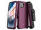 Funda MyBat Pro Maverick para iPhone 14 Plus con mica de cristal templado. Uso rudo. Color Morado.
