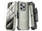 Funda MyBat Maverick Mag Clip para iPhone 15 Pro Max con mica. Color Gris.