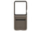 Funda Samsung para Galaxy Flip 5 de cuero auténtico. Color Gris.