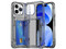 Funda Tekku TPU para iPhone 15 Pro con tarjetero. Color Gris Transparente.