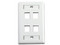 Placa de pared Belden AX102249, con 4 bahías. Color Blanco.
