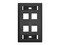 Placa De Pared Belden AX104163, 4 Puertos Compatible Con Jacks Estilo Keyconnect, Conectores De Fibra Óptica Y Coaxiales. Color Negro.