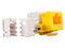 Conector Enson Jack RJ-45 Cat6, de impacto. Color Amarillo.