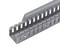 Canaleta ranurada de PVC sin tapa, tipo H con tapa abisagrada, color gris, 55.1 mm de ancho, 50.3 mm de alto y 1828.8 mm de largo. Cumple normas UL94V-0, RoHS, CE, y CSA. Ideal para montaje con orificios y medición imperial.