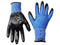 Guantes de Poliéster Santul con Nitrilo, Talla Mediana. Color Azul / Negro.