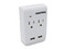 Multicontacto SURTEK,  2 Entradas de corriente, 2 Entradas USB, ABS, Color blanco.