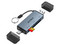 Lector de Memorias Flash Acteck Gatex Read CR620, Ranura SD, MicroSD y CF 2.0, USB Tipo A y C. Color Plata.