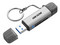 Lector de Tarjetas 2 en 1 Hiksemi HS-HUB-CR01, Soporta SD y Micro SD, USB y USB Tipo C. Color Gris.