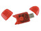 Lector de Memorias USB 2.0 lee SD, SDHC, MMC, RS-MMC. Color Rojo