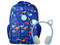 Kit Perfect Choice PC-911906 Mochila Brooklyn Dinosaurio y Audífonos Catto, Bluetooth, Auxiliar 3.5mm, Micro USB, Color Azul.