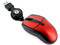 Ultra Mini Mouse General Electric, Óptico, cable retráctil USB. Color Rojo