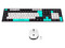 Kit Teclado Y Mouse Techzone Gradient Conexión Inalámbrica Con 105 Teclas Y Mouse Con 3 Botones DPI 1000 Color Negro Con Azul Menta Y Blanco.