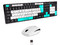 Kit Teclado Y Mouse Techzone Gradient Conexión Inalámbrica Con 105 Teclas Y Mouse Con 3 Botones DPI 1000 Color Negro Con Azul Menta Y Blanco.