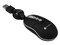 Mini Mouse TechZone Óptico, Cable Retráctil USB. Color Negro