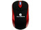 Mini Mouse TechZone Óptico, Cable Retráctil USB independiente. Color Negro/ Rojo