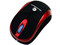 Mini Mouse TechZone Óptico, Cable Retráctil USB independiente. Color Negro/ Rojo
