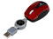 Mini Mouse TechZone Óptico, retráctil USB. Color Rojo