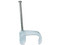 Grapa Thorsman para cable plano 6mm, Color Transparente. Caja con 100 piezas