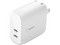 Cargador de pared Belkin WCB006DQWH, PD3.0 40W, 2 puertos USB Tipo C, Color Blanco.