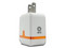 Cargador de pared BRobotix, 2 puertos USB, Carga rápida. Color Blanco/Naranja.