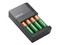 Cargador Duracell con 4 pilas AA incluidas, 1300 mAh.