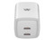 Cargador MyBat AC Dual USB-C 35W GaN, Universal, Color Blanco, Sin Cable.