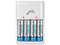 Cargador de Pilas MITZU MC-210, Compatible con Pilas AA y AAA, Capacidad de Carga de 700mAh, Con Clavija Integrada.