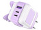 Cargador de Pared UGREEN RobotGaN de 65W, 1 Puerto USB Tipo A, 2 Puertos USB Tipo C, Zapato Magnético Extraíble, Color Morado.