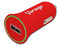 Cargador para auto Vorago AU-101 portátil, USB. Color Rojo.
