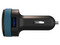 Cargador para auto Wild Flag, 1 cable USB Tipo-C retráctil a 3.4A y 1 puerto USB. Color Negro.