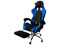 Silla Gamer Xzeal XZ05-1, inclinación ajustable, incluye descansa pies abatible. Color Negro/Azul.
