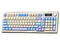Teclado Gamer AULA S99 Pro, Iluminación RGB, Bluetooth, Receptor USB, USB Tipo C. Color Azul y Morado. (Versión en Español).