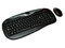 Paquete de Teclado y Mouse Óptico Inalámbricos marca Alaska, PS/2. Color Negro