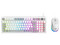 Kit Teclado y Mouse Balam Rush Squad Conquest KG515, USB, Iluminación RGB, Teclado Español, Mouse Óptico. Color Blanco.