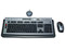 Paquete BenQ x730 de Teclado y Mouse Óptico Inalámbricos, Color Negro con Plateado.