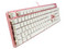 Teclado mecánico Gamer Game Factor KBG400 con teclas retroiluminadas, Switch KRED Rojo, USB. Color Rosa.