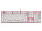 Teclado mecánico Gamer Game Factor KBG400 con teclas retroiluminadas, Switch KRED Rojo, USB. Color Rosa.