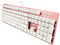 Teclado mecánico Gamer Game Factor KBG400 con teclas retroiluminadas, Switch KRED Rojo, USB. Color Rosa.
