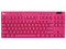 Teclado mecánico Logitech PRO X 2 TKL Magenta, interruptores intercambiables, RGB, USB-C, diseño compacto sin teclado numérico.
