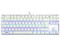 Teclado gamer mecánico TKL MUNFROST Deimos White, ARGB, switch Gateron Blue, USB. Color blanco.