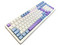 Teclado Gamer Mecánico AULA F99, Iluminación RGB, USB. Color Blanco y Azul. (Versión en Español).