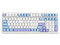 Teclado Gamer Mecánico AULA F99, Iluminación RGB, USB. Color Blanco y Azul. (Versión en Español).